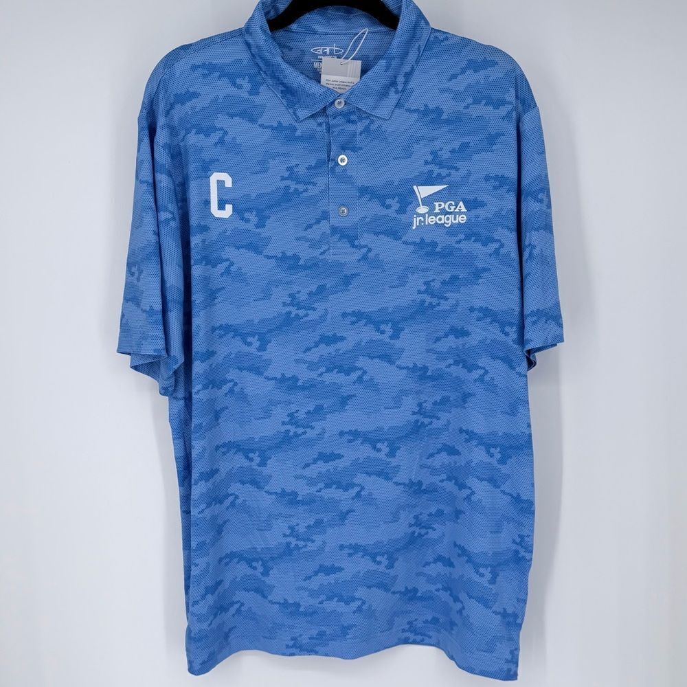 NWT Garb Blue Camo Polo Shirt L